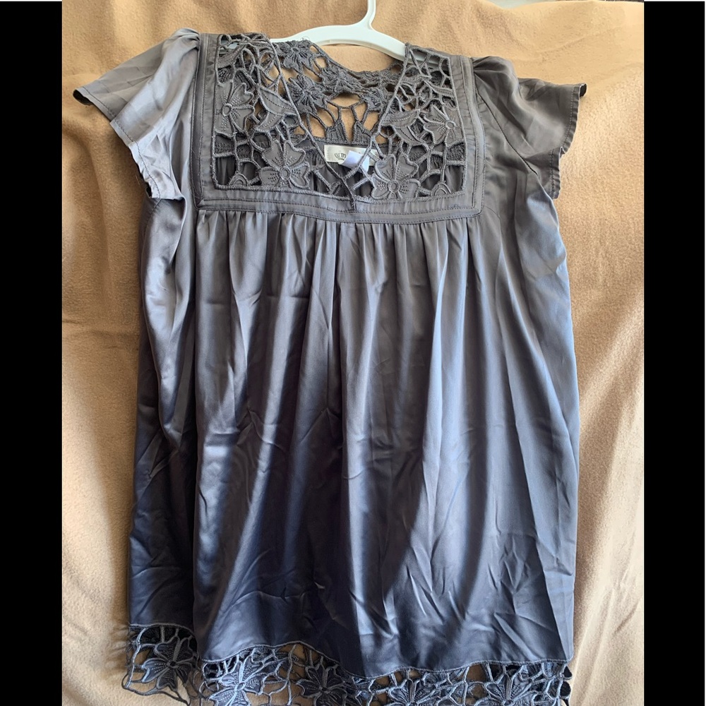 Gray Silky Top